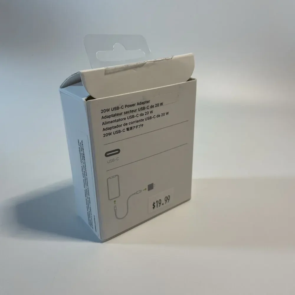 Genuine Apple 20W USB-C Power Adapter Block Box & USB-C to Lightning Cable Set